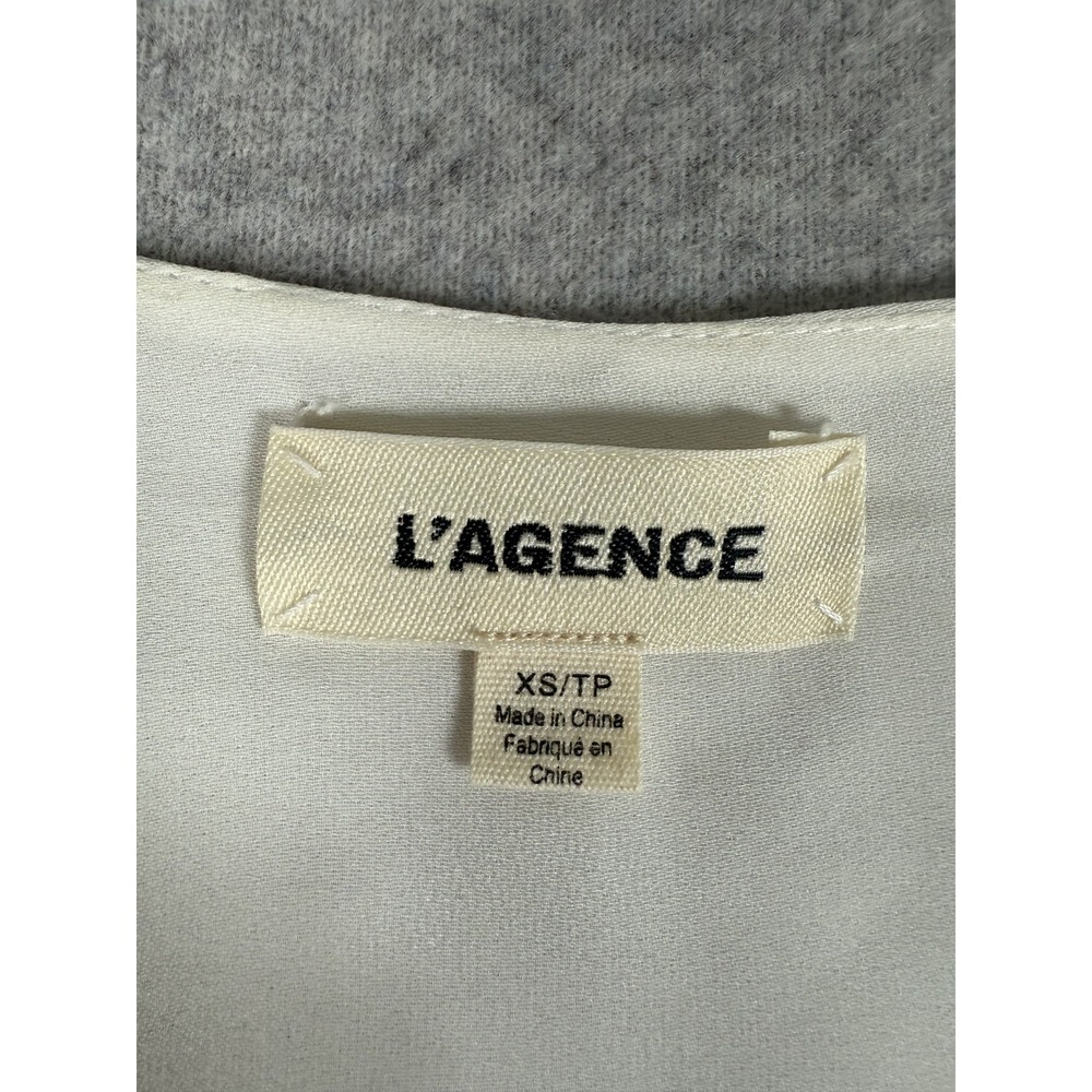 L'Agence Blouse Womens XS/TP White Silk Wrap Front Long Sleeve Lightweight Top - Picture 3 of 9